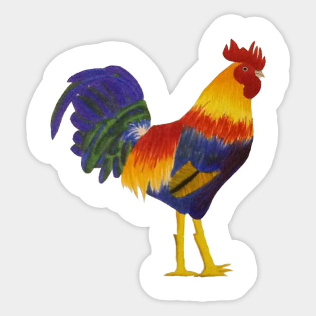 Colorful Rooster Sticker by SolarCrush